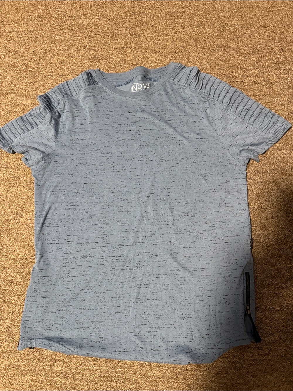 Fashion Nova Men's Heathered Light Blue Short-Sleeve Tee